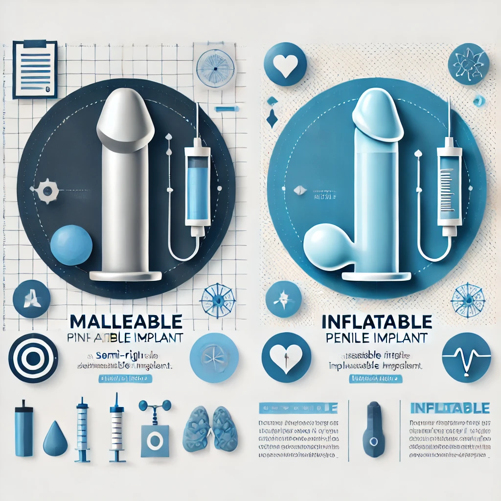 Malleable vs. Inflatable Penile Implants comparison chart